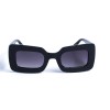 Женские сонцезащитные очки 12898 чёрные с чёрной линзой 