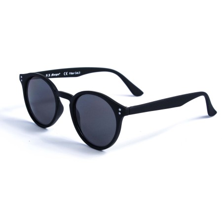 Женские сонцезащитные очки 12902 чёрные с чёрной линзой 