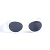 Женские сонцезащитные очки 12912 белые с чёрной линзой 