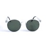 Жіночі сонцезахисні окуляри 12921 прозорі з зеленою лінзою 