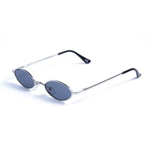 Женские сонцезащитные очки 12926 серебряные с синей линзой 