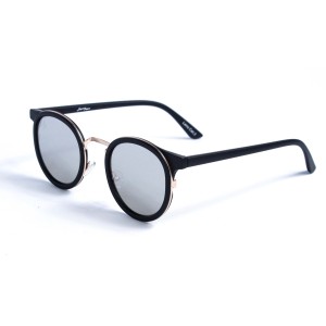 Женские сонцезащитные очки 12929 чёрные с ртутной линзой 