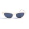 Женские сонцезащитные очки 12932 бежевые с темно-синий линзой . Photo 2