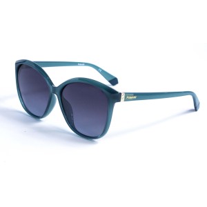 Женские сонцезащитные очки 12938 синие с чёрной линзой 