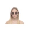 Женские сонцезащитные очки 10781 бежевые с коричневой линзой 