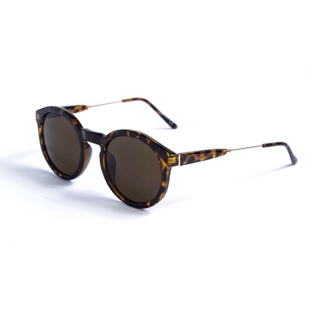 Женские сонцезащитные очки 12947 леопардовые с коричневой линзой 
