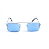 Женские сонцезащитные очки 12955 серебряные с синей линзой 