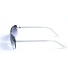 Женские сонцезащитные очки 12960 серебряные с чёрной градиент линзой 