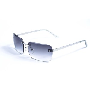 Жіночі сонцезахисні окуляри 12960 срібні з чорною градієнт лінзою 