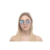 Женские сонцезащитные очки 10783 золотые с голубой линзой 