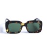 Женские сонцезащитные очки 12970 леопардовые с зелёной линзой 