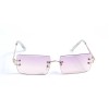 Жіночі сонцезахисні окуляри 12973 золоті з рожевою лінзою 