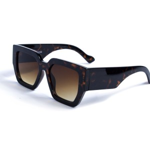 Женские сонцезащитные очки 12976 леопардовые с коричневой линзой 