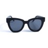 Женские сонцезащитные очки 12979 чёрные с чёрной линзой 