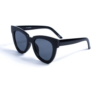 Жіночі сонцезахисні окуляри 12979 чорні з чорною лінзою 