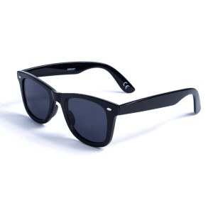 Жіночі сонцезахисні окуляри 12981 чорні з чорною лінзою 