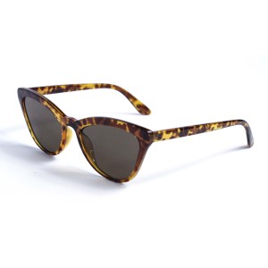 Женские сонцезащитные очки 12985 леопардовые с коричневой линзой 