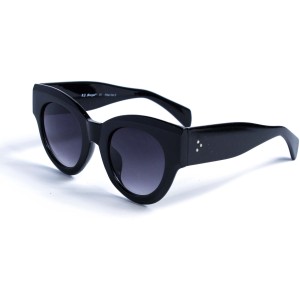 Женские сонцезащитные очки 12991 чёрные с чёрной градиент линзой 