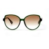 Женские сонцезащитные очки 10785 зелёные с коричневой линзой 