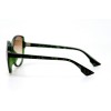 Женские сонцезащитные очки 10785 зелёные с коричневой линзой 