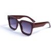 Жіночі сонцезахисні окуляри 12995 коричневі з темно-синьою лінзою 