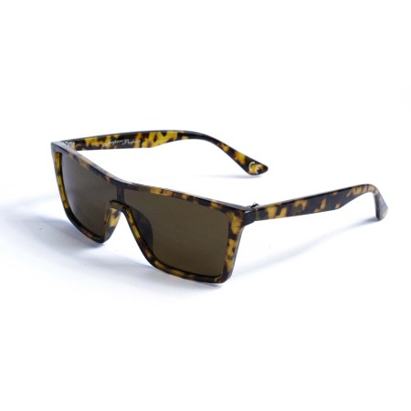 Женские сонцезащитные очки 13006 леопардовые с жёлтой линзой 