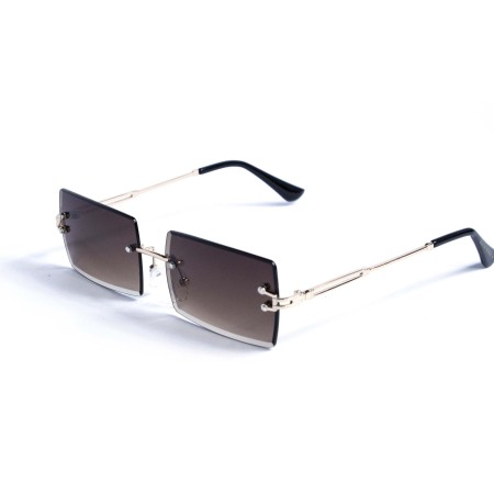 Жіночі сонцезахисні окуляри 13007 золоті з коричневою лінзою 
