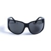 Женские сонцезащитные очки 13011 чёрные с чёрной линзой 