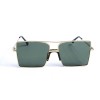 Жіночі сонцезахисні окуляри 13012 золоті з зеленою лінзою 