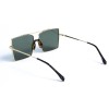 Женские сонцезащитные очки 13012 золотые с зелёной линзой 