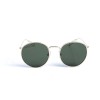 Женские сонцезащитные очки 13018 золотые с зелёной линзой 