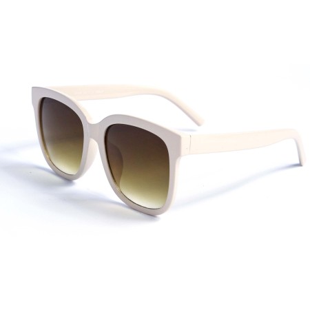 Женские сонцезащитные очки 13019 бежевые с коричневой линзой 
