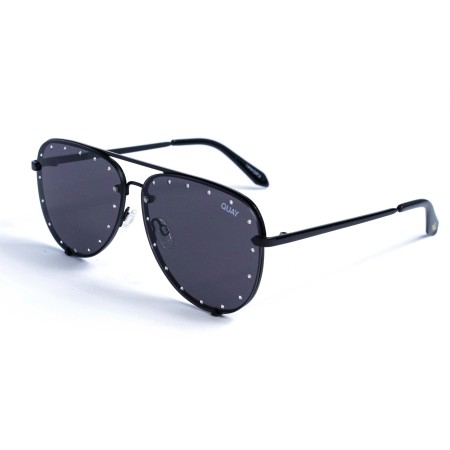 Жіночі сонцезахисні окуляри 13020 чорні з чорною лінзою 