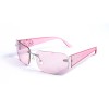 Женские сонцезащитные очки 13024 розовые с розовой линзой 