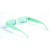 Женские сонцезащитные очки 13025 зелёные с зелёной линзой 