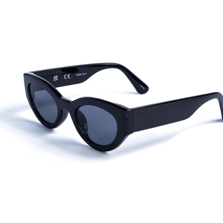 Жіночі сонцезахисні окуляри 13029 чорні з чорною лінзою 