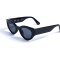 Женские сонцезащитные очки 13029 чёрные с чёрной линзой . Photo 1