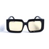 Женские сонцезащитные очки 13030 чёрные с жёлтой линзой 