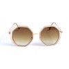 Женские сонцезащитные очки 13033 золотые с коричневой линзой 
