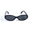 Женские сонцезащитные очки 13034 чёрные с чёрной линзой 