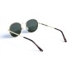 Женские сонцезащитные очки 13035 золотые с зелёной линзой 