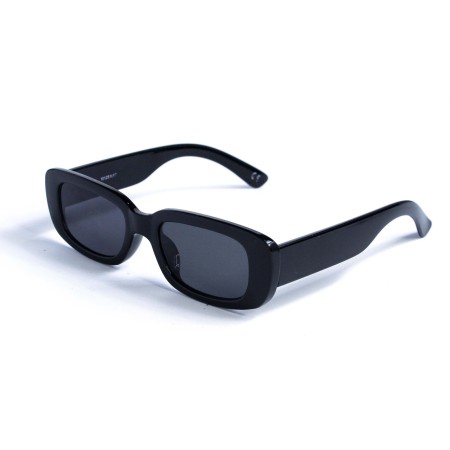 Женские сонцезащитные очки 13036 чёрные с чёрной линзой 