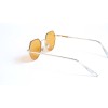 Женские сонцезащитные очки 13037 золотые с жёлтой линзой 