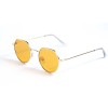 Женские сонцезащитные очки 13037 золотые с жёлтой линзой 