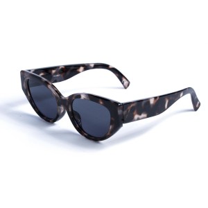 Женские сонцезащитные очки 13041 леопардовые с темно-синий линзой 