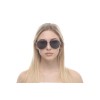 Женские сонцезащитные очки 10790 чёрные с чёрной линзой 