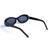 Женские сонцезащитные очки 13049 чёрные с чёрной линзой 