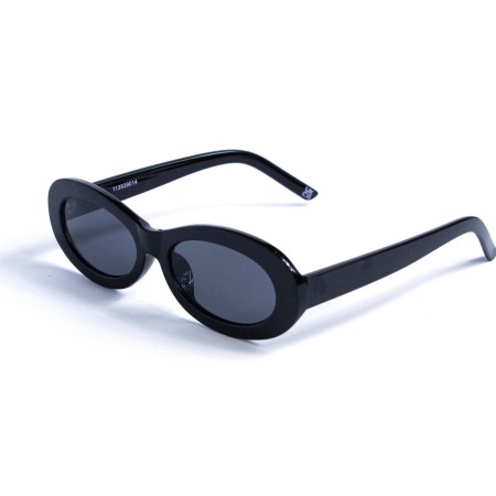 Жіночі сонцезахисні окуляри 13049 чорні з чорною лінзою 