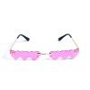 Жіночі сонцезахисні окуляри 13054 золоті з рожевою лінзою 