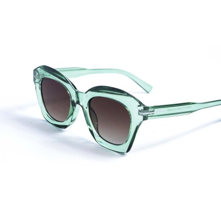 Жіночі сонцезахисні окуляри 13056 зелені з коричневою лінзою 